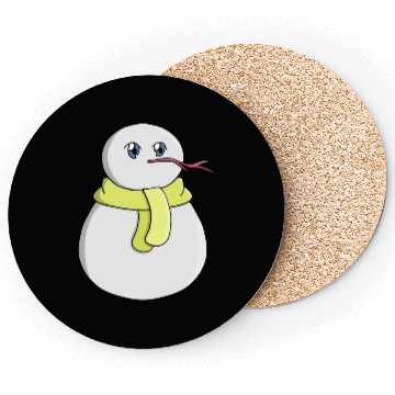 Discover Snowman wearing a yellow scarf Coasters