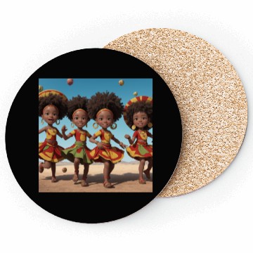 Discover Animated African kids dancing Coasters