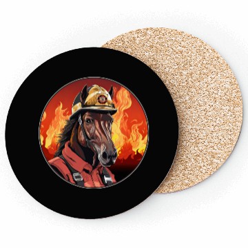 Discover Horses Firefighter / fireman horse Coasters