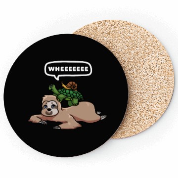 Discover Slothy Napping Wheeeeeee Chilling Sloth Coasters
