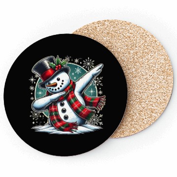 Discover Festive Dabbing Snowman for Holiday Fun Coasters
