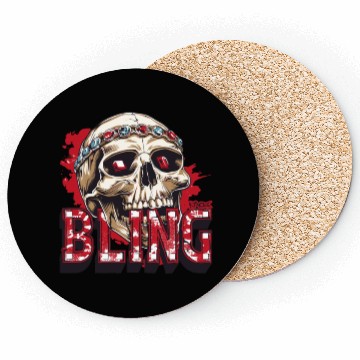 Discover Diamond and Ruby Bling Skull Coasters
