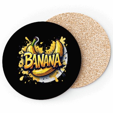 Discover Banana Graffiti - Bold & Energetic Urban Design Coasters
