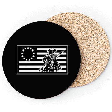 Discover 1776 Militia Skull Flag LIKE US ON FB #USAPatriot Coasters