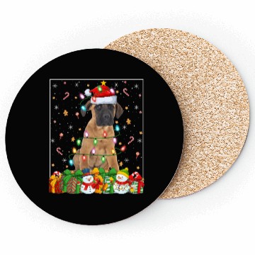 Discover Mastiff Dog Christmas Lights Coasters