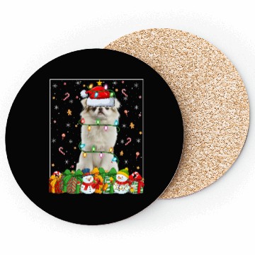 Discover Japanese Chin Dog Christmas Lights Coasters
