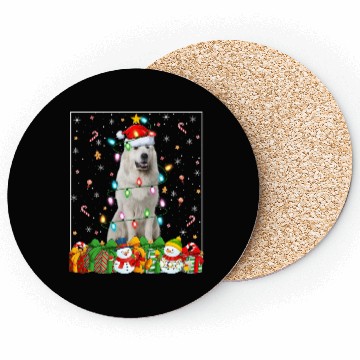 Discover Great Pyrenees Dog Christmas Lights Coasters