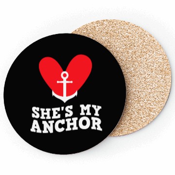 Discover She's my anchor Matching couple valentine's day Coasters