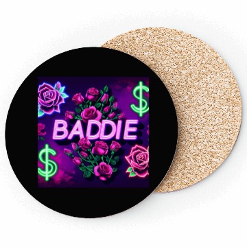Discover BADDIE in Neon Pink Coasters