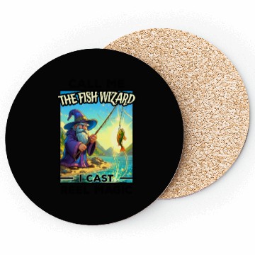 Discover Fantasy Fishing Wizard - Reel Magic Coasters