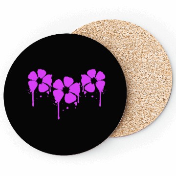 Discover Flowers Pink Graffiti Drop Spray Spring Summer Fun Coasters