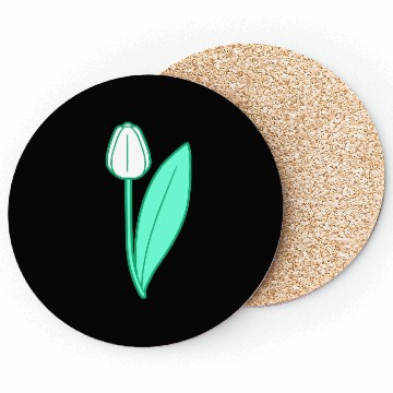 Discover White Tulip Beautiful Flower Pretty Spring Summer Coasters
