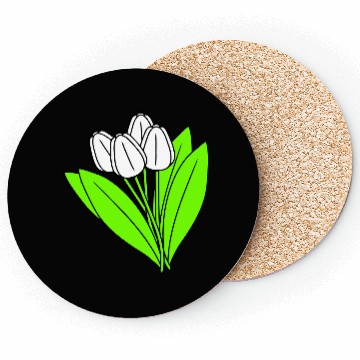 Discover White Tulips Bouquet Spring Summer Beauty Flowers Coasters