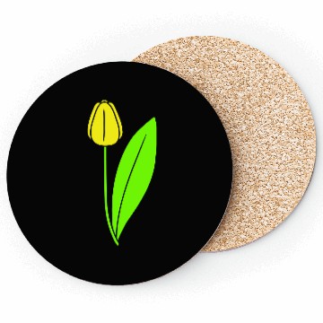 Discover Yellow Tulip Beautiful Flower Pretty Spring Summer Coasters