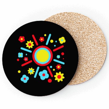 Discover Colorful Flowers Sun Decorative Peace Flower Power Coasters