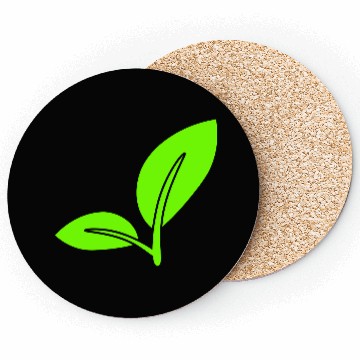 Discover 2 Green Beautiful Leaves Eco Spring Summer Nature Coasters