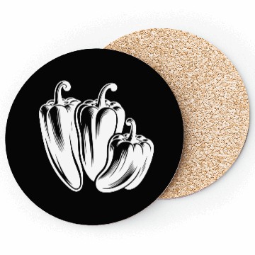 Discover Three Peppers Simple Vegetable Design Coasters