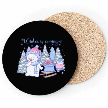 Discover winter snow man Coasters