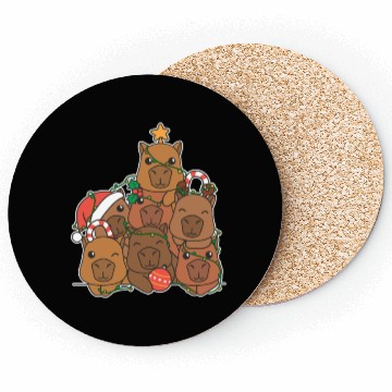 Discover Capybara Christmas Tree Funny Animal Christmas Coasters