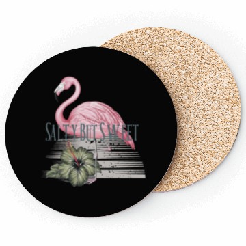 Discover Salty but Sweet - Tropical Flamingo Vibes Coasters