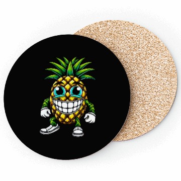 Discover Pineapple fruit fruity summer cool sweet cartoon Coasters