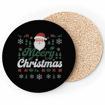 Discover Gothic Christmas Sweater with Cubical Elements Coasters
