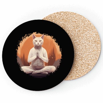 Discover Yoga cat Coasters
