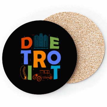 Discover Detroit Souvenir Men Michigan Skyline City Detroit Coasters