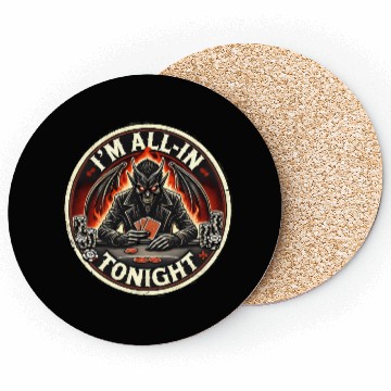 Discover I'm All In Tonight Poker Design Coasters