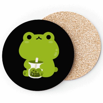Discover Green Boba Frog Coasters