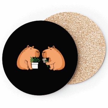 Discover Cute Gardening Garden Capybara Flower Coasters