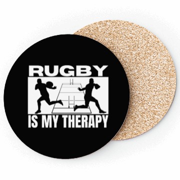 Discover Rugby Is My Therapy Funny Rugby Player Coasters