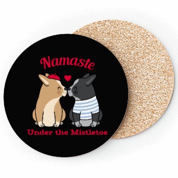 Discover Namaste Under the Mistletoe Christmas Yoga Coasters