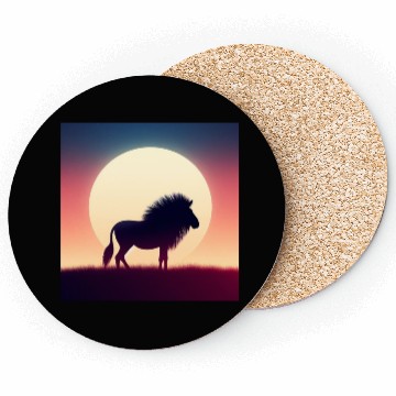 Discover Lion Graphic Coasters