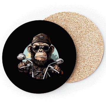 Discover Monkey Motorcyclist / Motorcycle Monkey Coasters