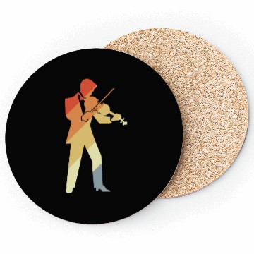 Discover Retro Violin Boy Graphic Coasters