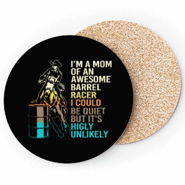 Discover Funny Horseback Riding Cowgirl Barrel Racing Mom Coasters