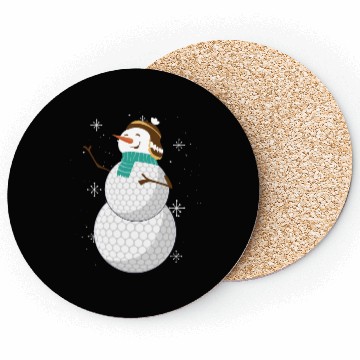 Discover Snowman with Golf Ball Body and Winter Charm Coasters
