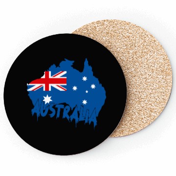 Discover Aussie Flag Map Coasters Design