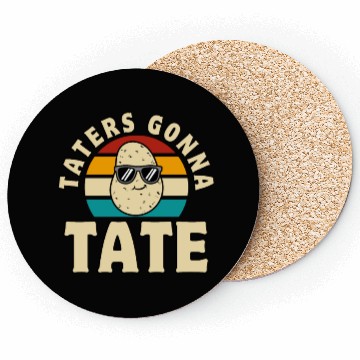 Discover Retro Vintage Taters Gonna Tate Humor Coasters