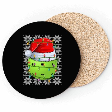 Discover Pickleball Christmas Lights Coasters