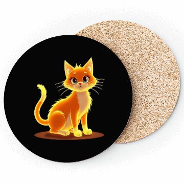 Discover Neon Cat Magic Coasters