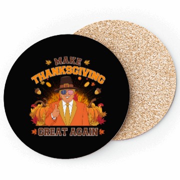 Discover Make Thanksgiving Great Again Autumn Fall Leaves Coasters