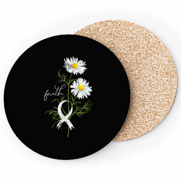 Discover Lung Cancer Month Fight Support White Ribbon Coasters