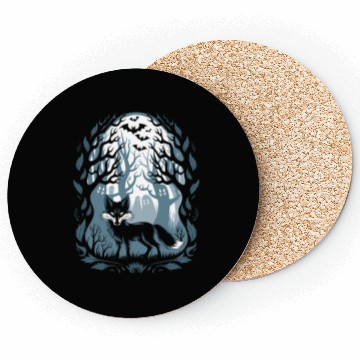 Discover Dark Cottagecore Forest with Fox and Ghosts Coasters