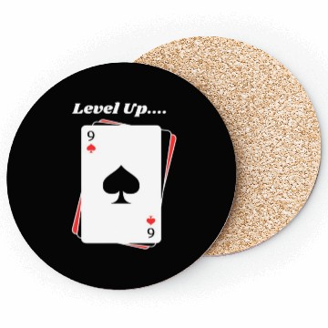 Discover BLACK Men Coasters For Game Card lovers - LEVEL UP