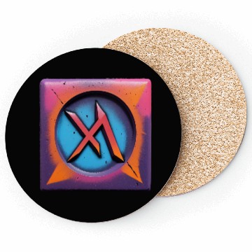 Discover Bold Neon Graffiti Symbol Coasters