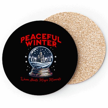 Discover Peaceful Winter - Snow Globe Serenity Coasters