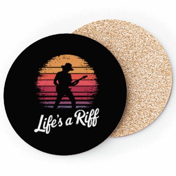 Discover Guitar Player Life's a Riff Sunset Vibe Coasters