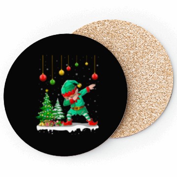 Discover Dabbing Elf Christmas Tree Lights Xmas Family Coasters